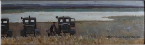 Саханов Александр Иванович (1914 – 1988) - картины художника. Тракторы отдыхают..