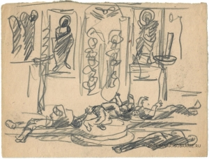 Дейнека Александр Александрович (1899 – 1969)  - картины художника. Смерть на амвоне.