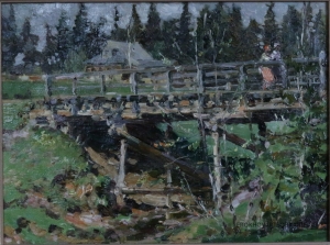 Мальцев Петр Тарасович (1907 – 1993) - картины художника. Двое на мосту.