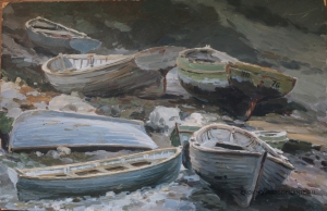Мальцев Петр Тарасович (1907 – 1993) - картины художника. Гурзуф. Лодки на берегу.