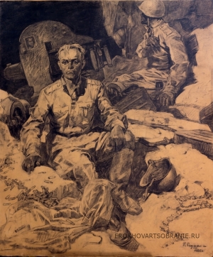 Саушкин Павел Кузьмич (1930 – 2008)   - картины художника. Пулеметчик.