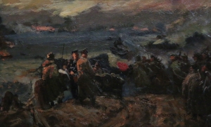 Дмитриевский Виктор Константинович (1923 – 2006) - картины художника. Сталинградская переправа в 1942 году.