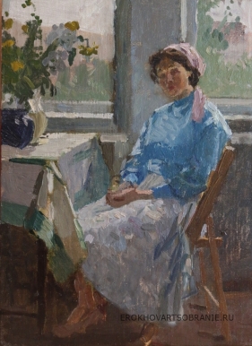Гапоненко Тарас Гурьевич (1906 – 1993) - картины художника. Сидящая у стола женщина.
