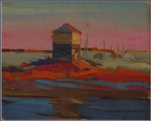 Митцев Николай Леонидович (1934 – 2008) - картины художника. Закат в степи.
