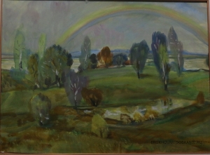 Месропян Багдасар Аветисович (1913-2002).  - картины художника. Пейзаж с радугой.