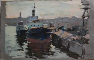 Алексеев Адольф Евгеньевич (1934 – 2000) - картины художника. Пристань на Ангаре.