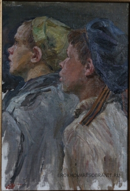 Пластов Аркадий Александрович (1893 -1972) - картины художника. Этюд Два мальчика.