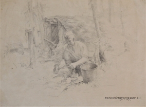 Павлов Олег Борисович (1921 – 2014)   - картины художника. У землянки.