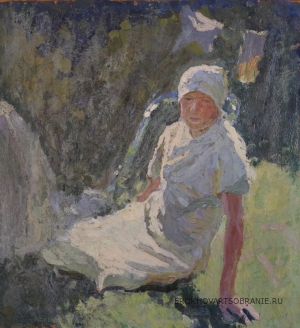 Ткачев Алексей Петрович (1925) - картины художника. Нянька этюд.