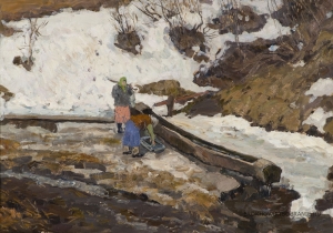 Тутунов Андрей Андреевич (1928 - 2022)  - картины художника. Весна в деревне.