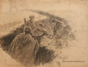 Сачко Филипп Николаевич (1914 – 1977) - картины художника. В траншее.