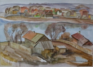 Винокур Владимир Исаакович (1927 -2017) - картины художника. Весна в деревне.