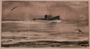 Барто Ростислав Николаевич (1902 – 1974) - картины художника. Рыбачий баркас в море.