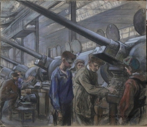 Соколов Илья Алексеевич (1890–1968) - картины художника. Танковый завод.