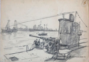 Бойм (Боим) Соломон Самсонович (1899—1978)  - картины художника. На подводной лодке С7. Кронштадт.