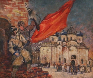 Титов Ярослав Викторович (1906 – 2000) - картины художника. Новгород 20 января 1944 года. Этюд..